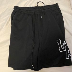 Black LA shorts from SHEIN and blue La shorts from romwe bundle